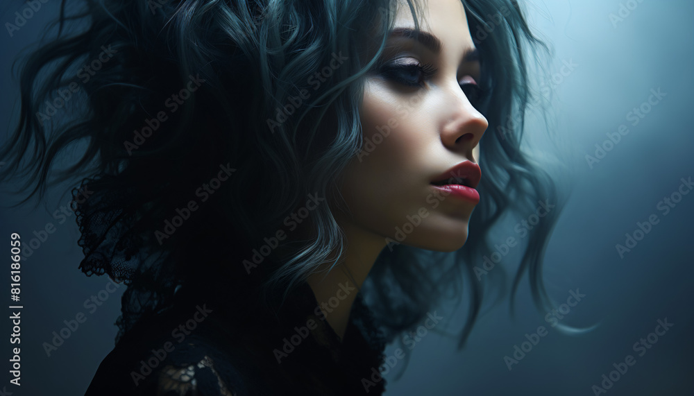 gothic style portrait of a young woman gothic style portrait of a young woman