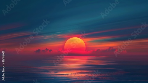 colorful sunset minimalist background, copy and text space, 16:9