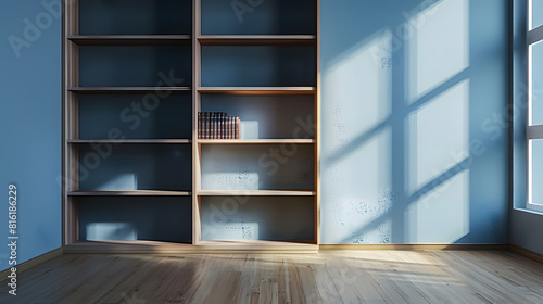 bookcase in empty room : Generative AI