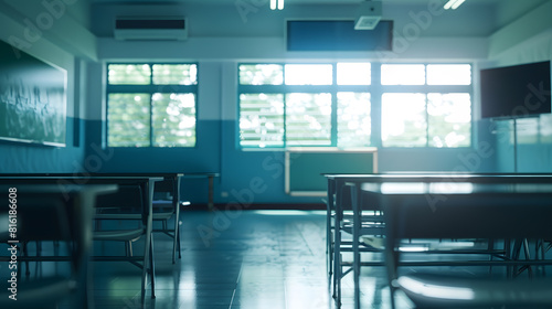 Empty school classroom : Generative AI
