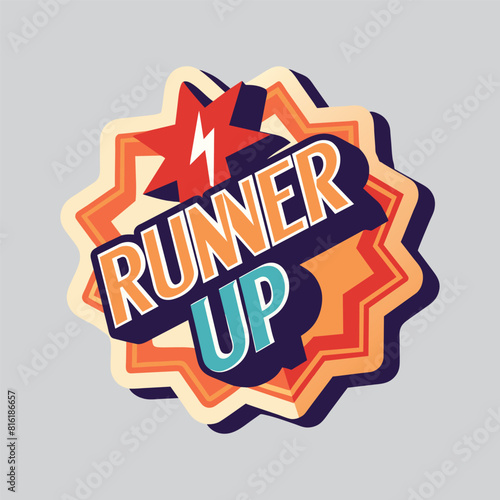 Runner up emblem symbol vector