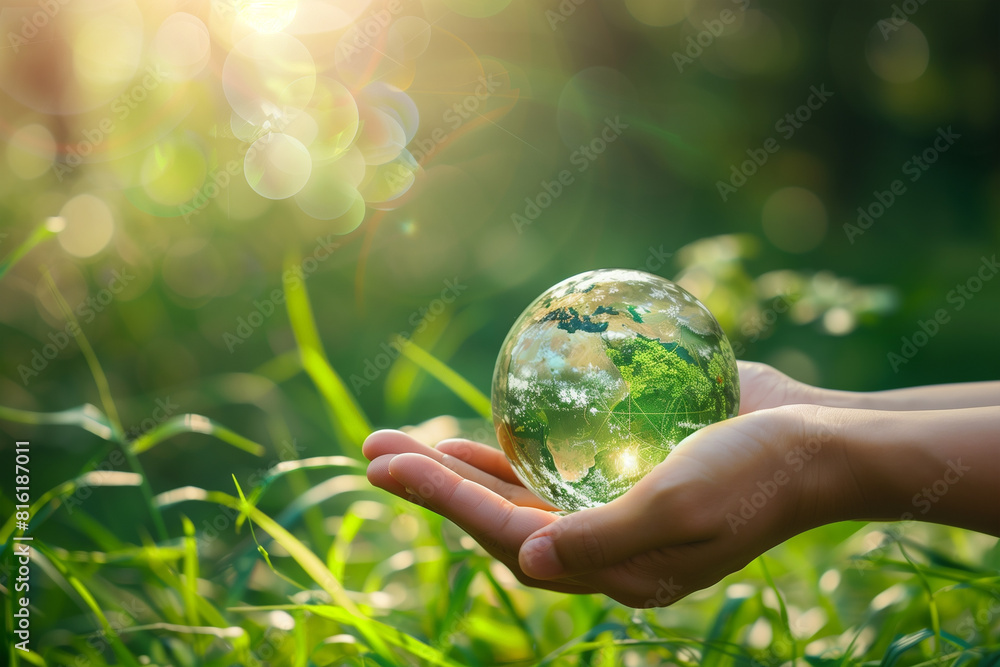 Child Holding Globe in Hands Child Holding Globe in Hands