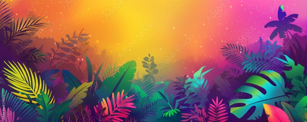 jungle field flat illustration. jungle field flat illustration.