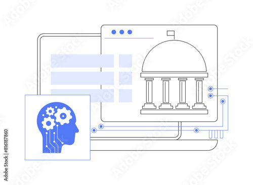 AI-Powered E-Government abstract concept vector illustration.