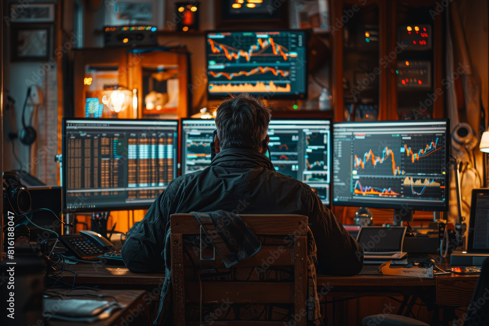 Day traders executing rapid-fire trades based on technical indicators and short-term market trends. Generative Ai. Day traders executing rapid-fire trades based on technical indicators and short-term market trends. Generative Ai.