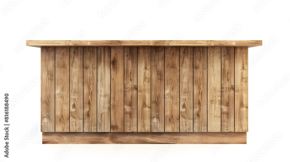 Wooden bar counter isolated on white background : Generative AI Wooden bar counter isolated on white background : Generative AI