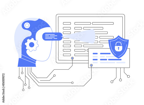 AI-Enhanced Threat Detection abstract concept vector illustration.