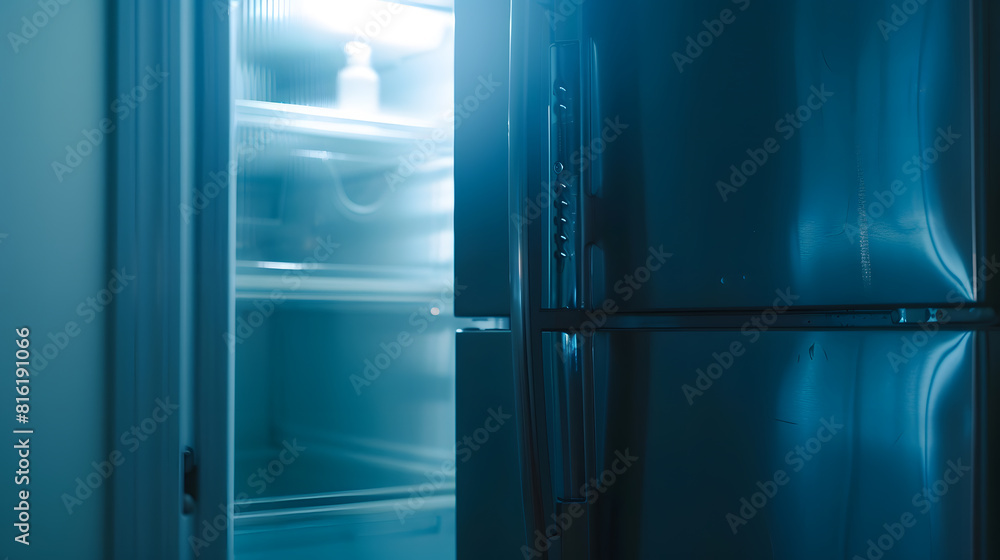 Empty refrigerator in the kitchen : Generative AI Empty refrigerator in the kitchen : Generative AI