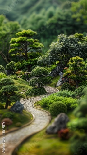 Landscape of a miniature park.