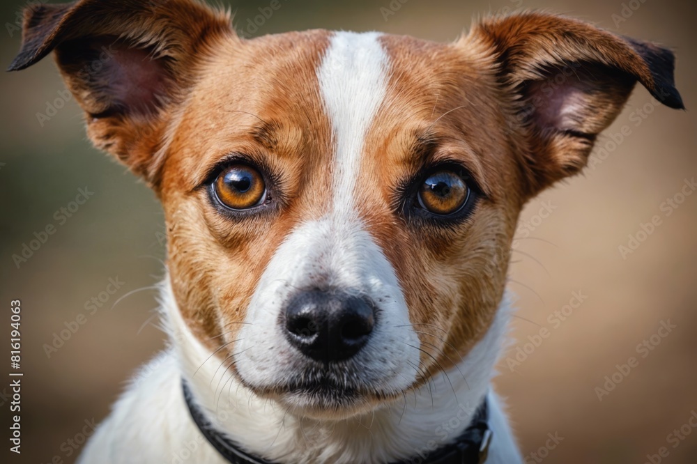 jack russell dog close up of the eyes