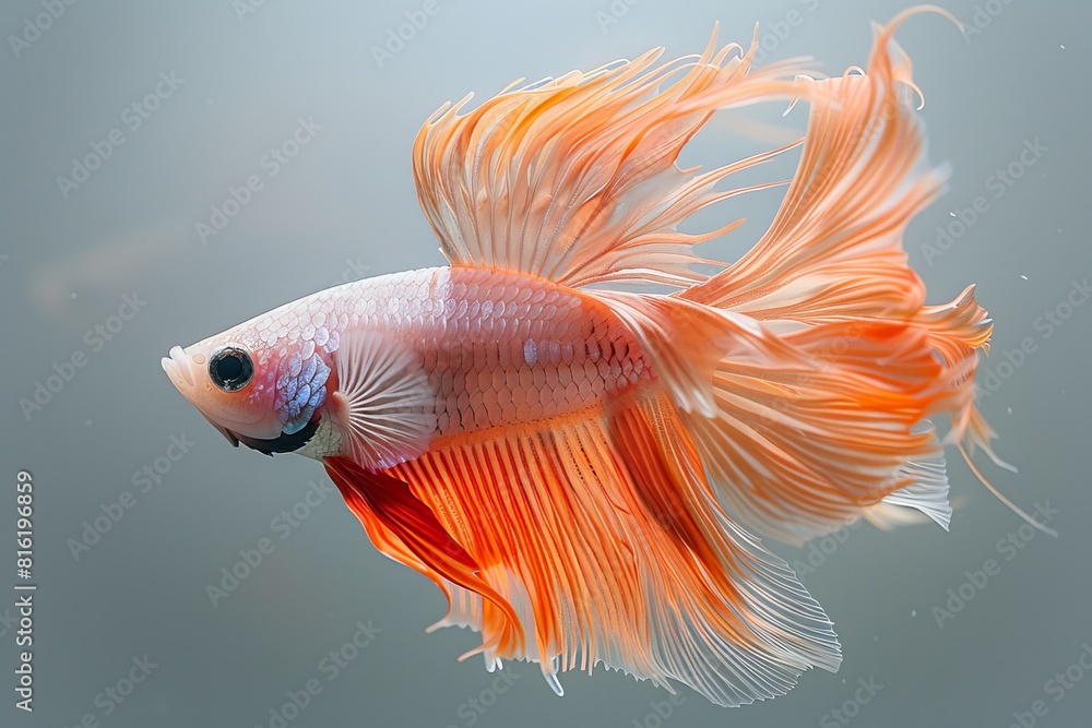 Fototapeta premium Siamese Fighting Fish (Betta splendens) in aggressive postures, capturing dynamic movement. 