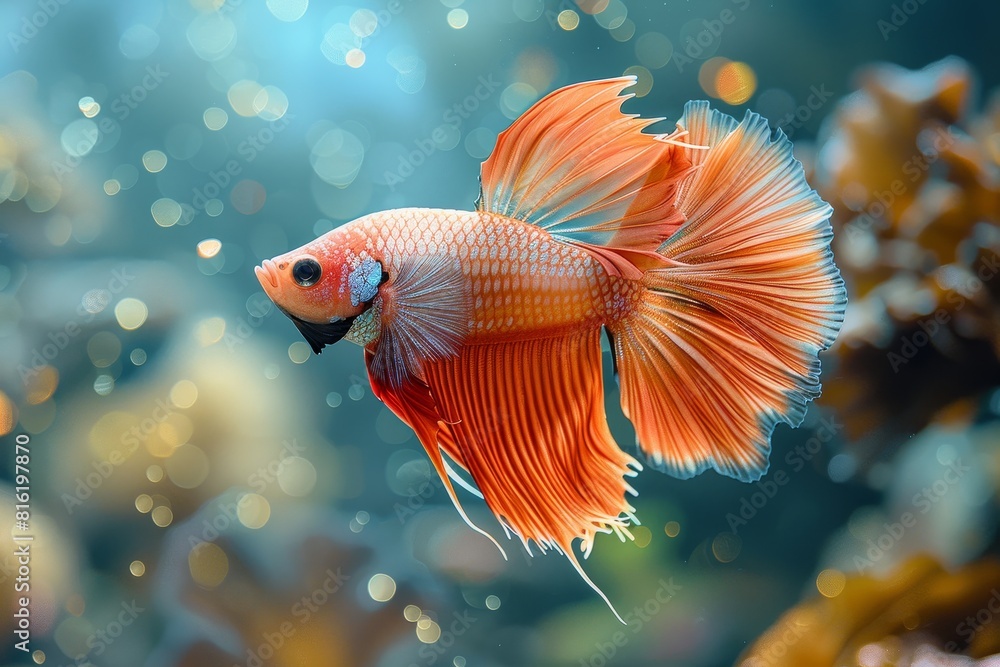 Siamese Fighting Fish (Betta splendens) in aggressive postures, capturing dynamic movement. Siamese Fighting Fish (Betta splendens) in aggressive postures, capturing dynamic movement.