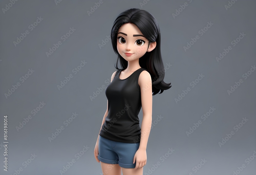MOckup of shirts sleeve less and plain using 3D render cartoon models, shirts for boys and girls and also kids with background mockup designs MOckup of shirts sleeve less and plain using 3D render cartoon models, shirts for boys and girls and also kids with background mockup designs