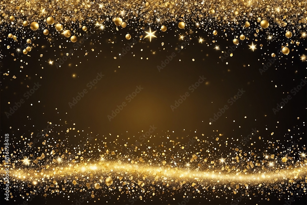 Golden Christmas Sparkle - A Mesmerizing Display of Glistening Gold Particles for the Perfect Festive Atmosphere