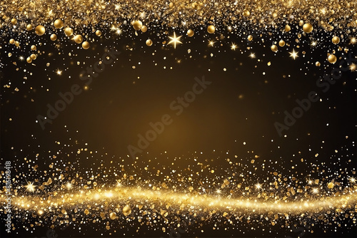 Golden Christmas Sparkle - A Mesmerizing Display of Glistening Gold Particles for the Perfect Festive Atmosphere