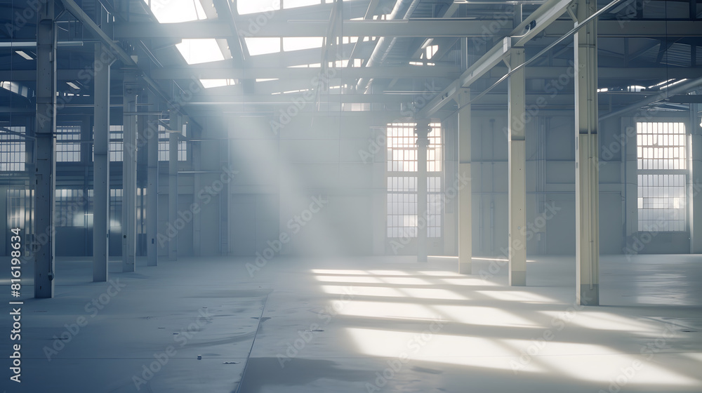 Interior of empty warehouse : Generative AI Interior of empty warehouse : Generative AI