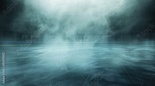 Ice Background. Mystical Ice Texture for Hockey Arena Stadium Atmosphere