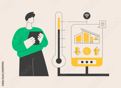 Home heating technologies abstract concept vector illustration.