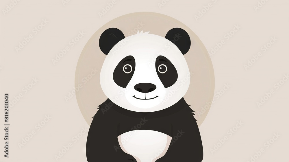A panda bear sitting cross-legged with wide eyes and a grin on its face A panda bear sitting cross-legged with wide eyes and a grin on its face