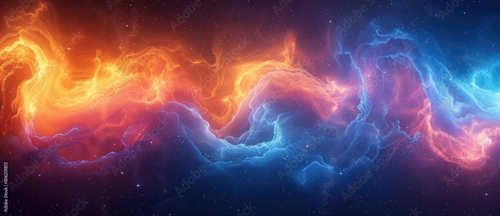 Fototapeta premium fantastic colorful glowing neon wave background