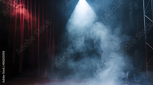 Theatrical scene without actors scenic light and smoke : Generative AI
