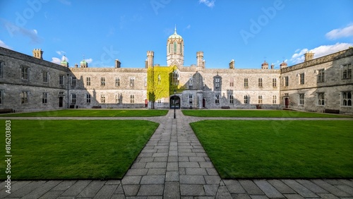 Obraz na płótnie The University of Galway, quadrangle in Ireland, architecture and landmarks background w salonie