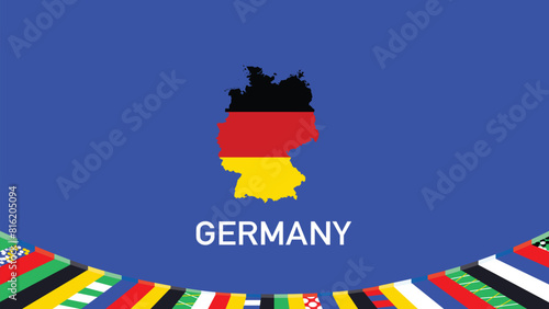 Germany Emblem Map Teams European Nations 2024 Symbol Abstract Countries European Germany Football Logo Design Vector Illustration