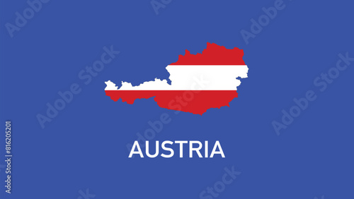 Austria Emblem Map Teams European Nations 2024 Symbol Abstract Countries European Germany Football Logo Design Vector Illustration