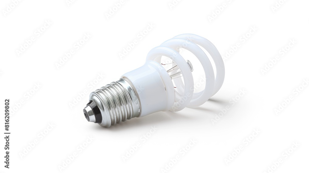 Compact fluorescent light bulb displayed on a white background Compact fluorescent light bulb displayed on a white background