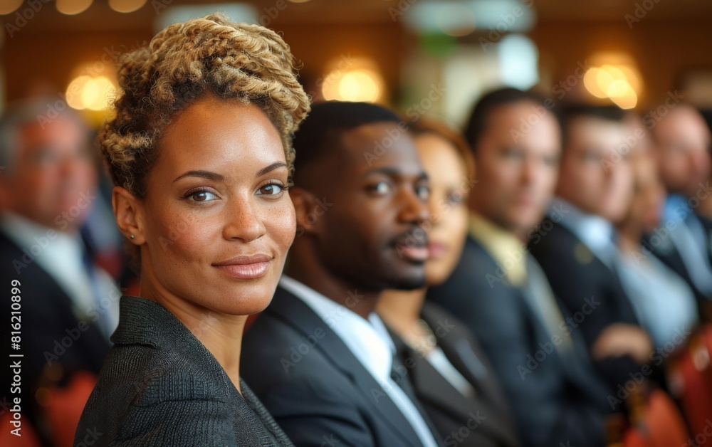 A diverse group of professionals gathered around a conference table in a corporate setting A diverse group of professionals gathered around a conference table in a corporate setting