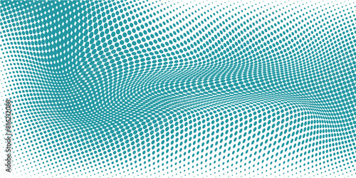 Green - turquoise background divided by diagonal. Vector illustration Background into two colors with halftone. vector eps10