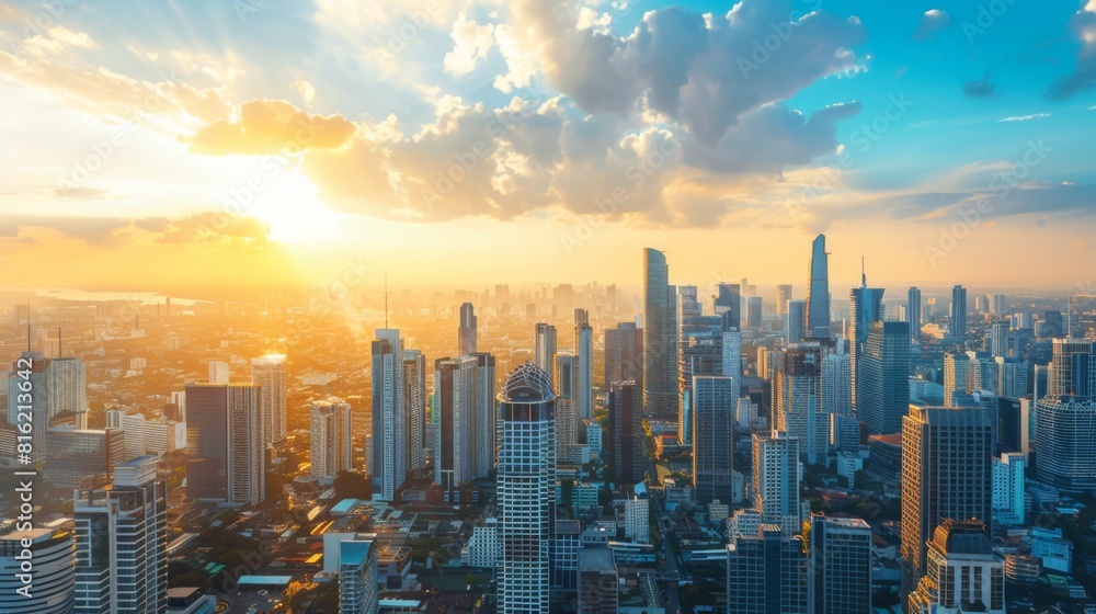 Bangkok Cityscape, Business district with high building at sunshine day, Bangkok, Thailand, Asia Bangkok Cityscape, Business district with high building at sunshine day, Bangkok, Thailand, Asia