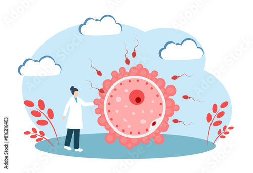 Sperm and egg. The concept of fertilization. Human reproductive system