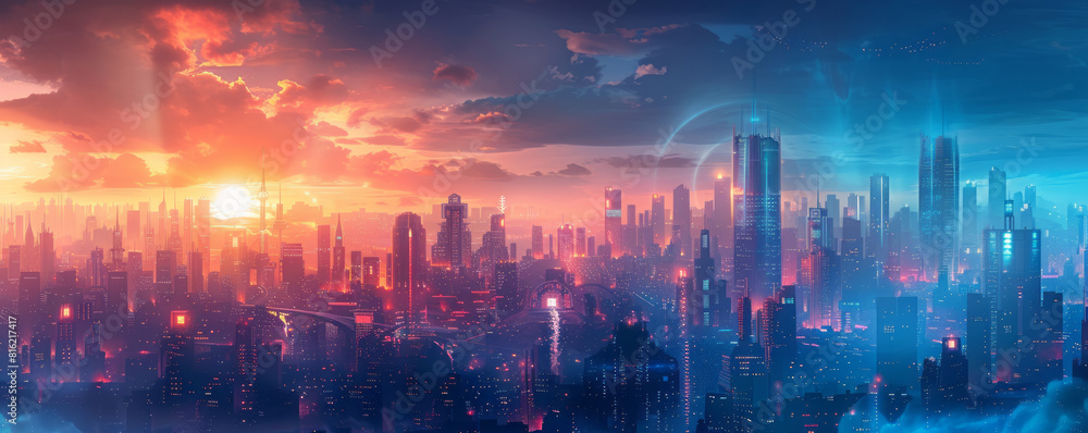 a futuristic cityscape in synthwave style,generative ai a futuristic cityscape in synthwave style,generative ai