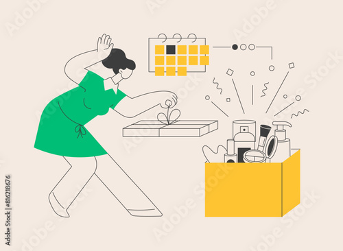 Beauty box abstract concept vector illustration.