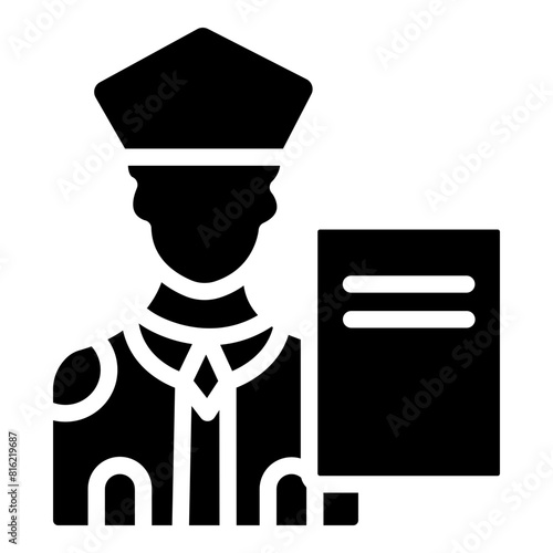Riot Police Glyph Icon Design