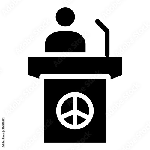 Podium Glyph Icon Design