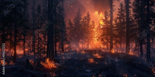 Fire in the forest Generative AI