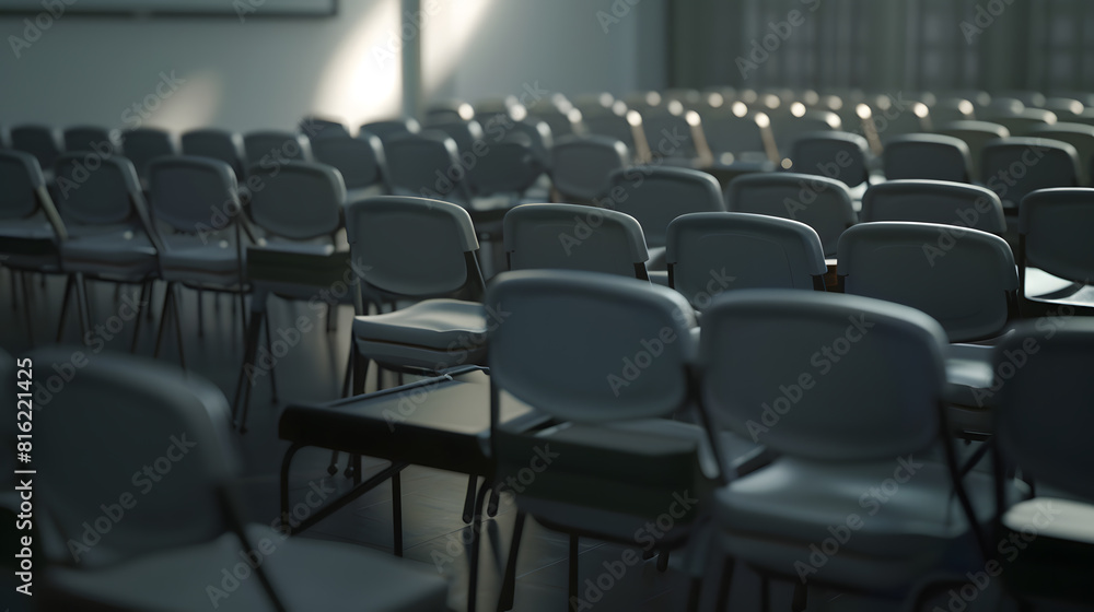 Fototapeta premium Lecture room with empty seats Business seminar education : Generative AI