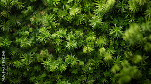 Texture of lush green moss. Eco-friendliness, sustainability, and healing power of nature. © Synaptic Studio