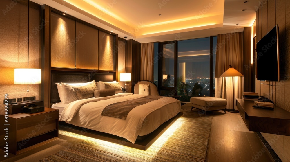 Fototapeta premium Luxury bedrooms with flare light