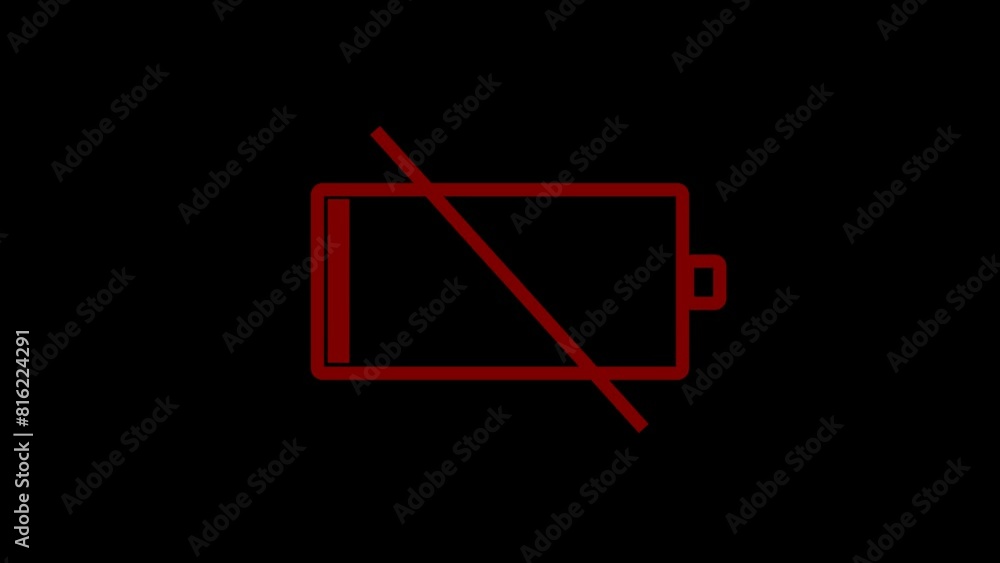 Digital low battery charging status indicator animation on Alpha Channel. No energy, warning, critical level. Technologies concept. Device. Battery status indicator. Digital low battery charging status indicator animation on Alpha Channel. No energy, warning, critical level. Technologies concept. Device. Battery status indicator.