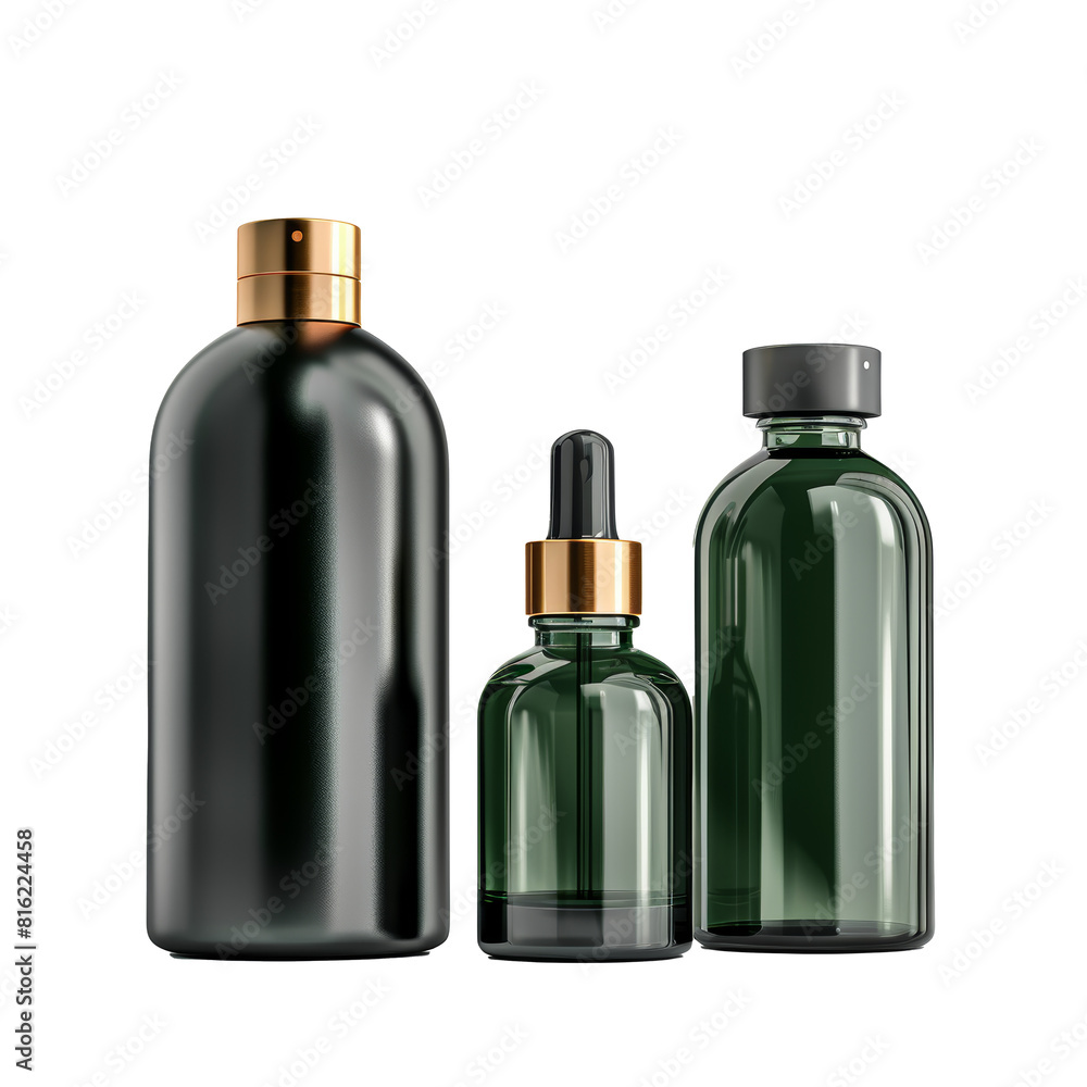 Green glass bottles for essential oils, ideal for natural wellness products Green glass bottles for essential oils, ideal for natural wellness products