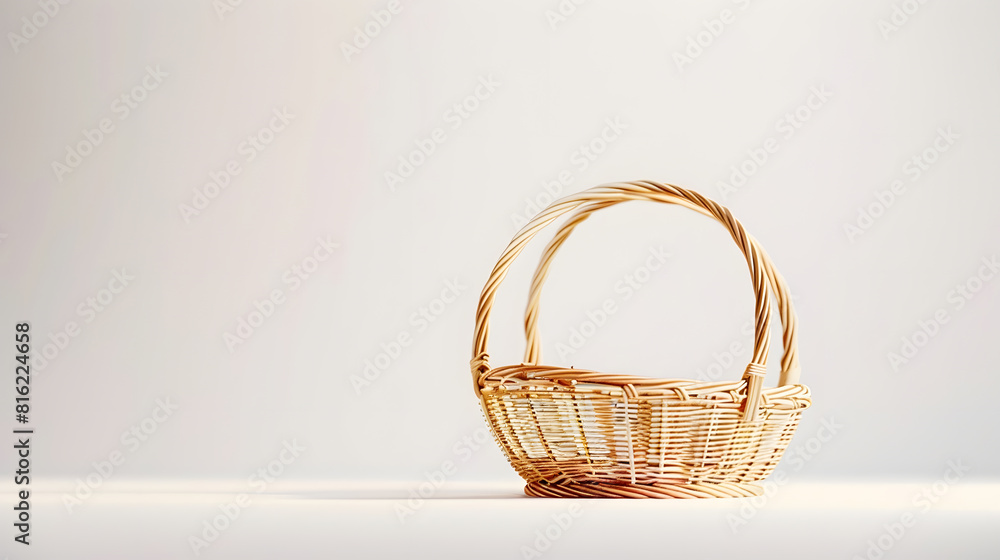 Empty basket isolated on white background : Generative AI Empty basket isolated on white background : Generative AI