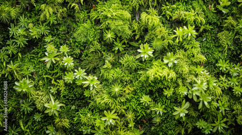 Texture of lush green moss. Eco-friendliness  sustainability  and healing power of nature.