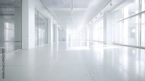 Empty hall in the modern office building   Generative AI