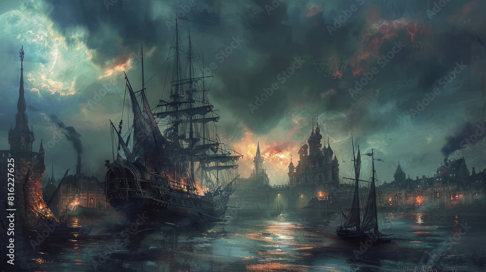 Obraz premium ship in the sea