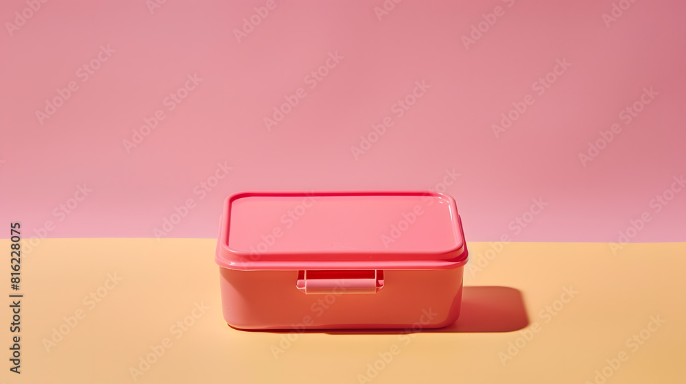Empty school lunchbox on color background : Generative AI