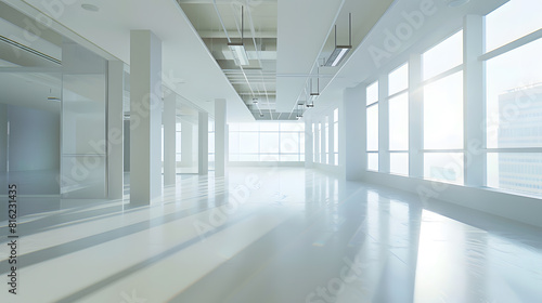 Interior of modern empty office building   Generative AI