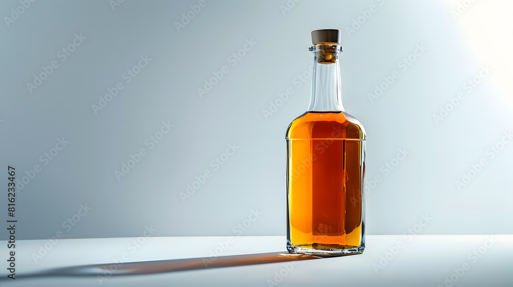A full bottle of whiskey and empty isolated on a white background : Generative AI A full bottle of whiskey and empty isolated on a white background : Generative AI